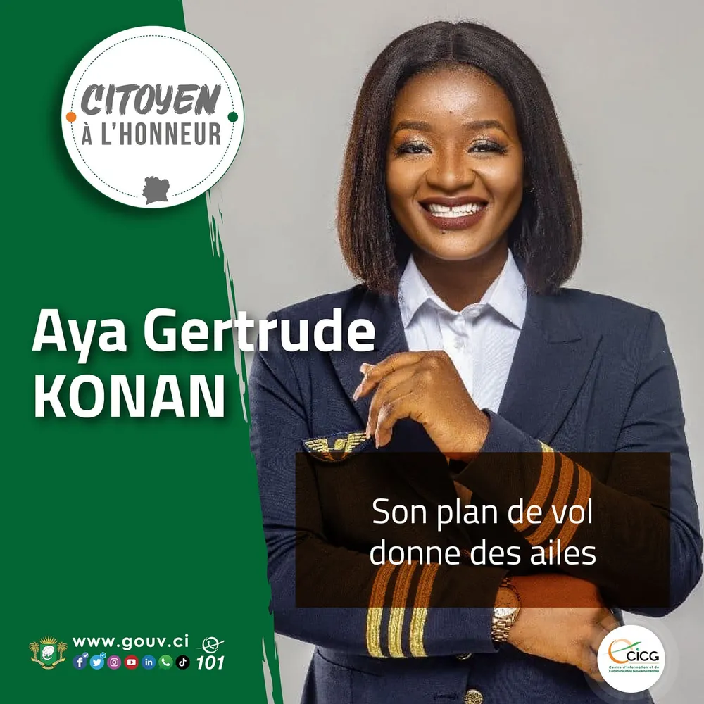 Aya Gertrude Konan: la 1ère femme pilote de ligne civile formée par l’Etat de Côte d’Ivoire
