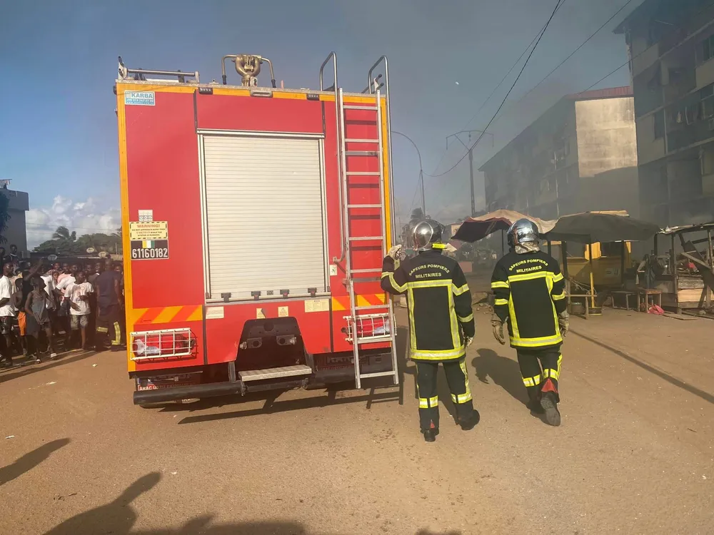 Incendie au marché d’Abobo, à l’arrière de la Mairie ce samedi