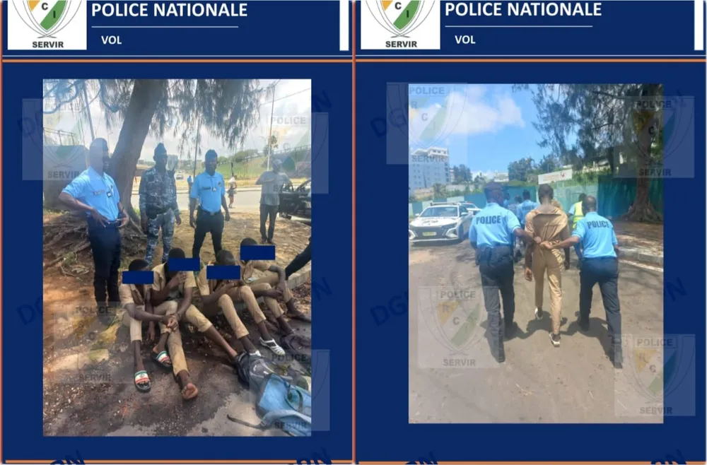 Adjamé : 4 élèves arrêtés par la police pour le vol d’un sac à main contenant 100.000 FCFA