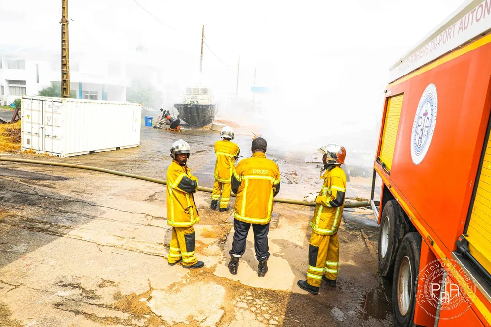 Le port d’Abidjan teste son dispositif de sécurité incendie