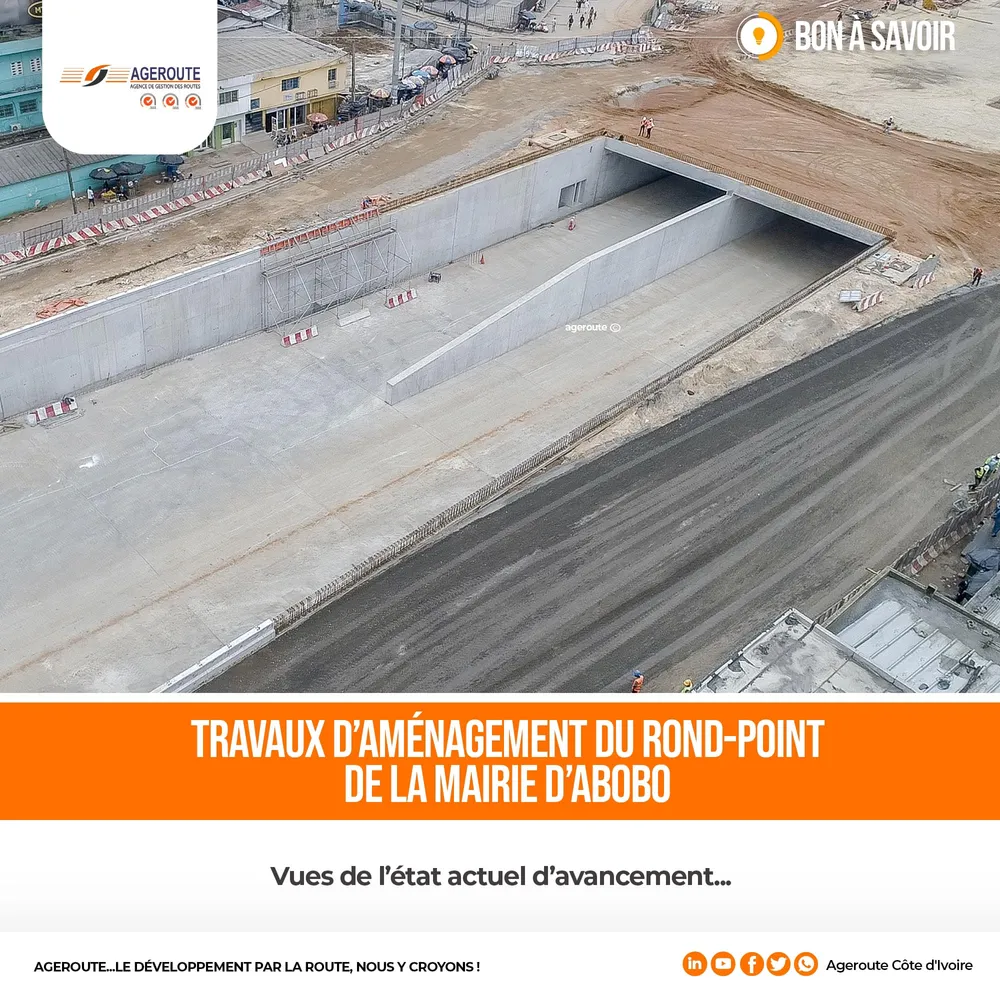 Aménagement et construction de l’échangeur du rond-point d’Abobo : les travaux terminés à 75%