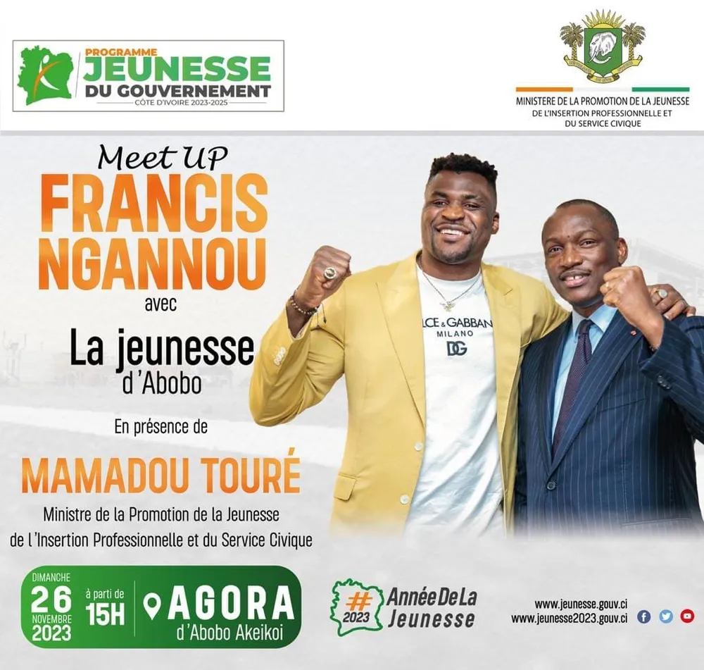 Francis NGannou à la rencontre de la jeunesse ivoirienne