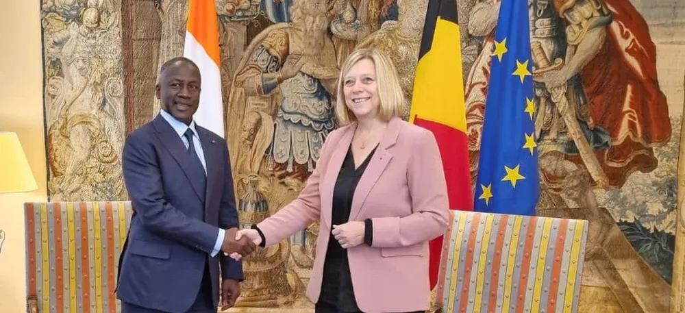 Adama Bictogo rencontre la présidente du Parlement belge, Eliane Tillieux