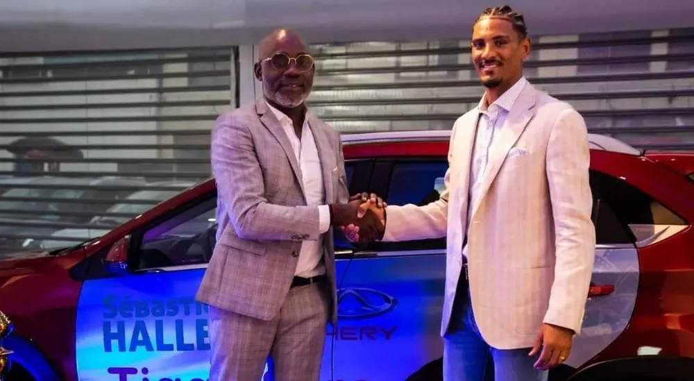 Sébastien Haller, ambassadeur de la marque de véhicules Chery en Côte d’Ivoire