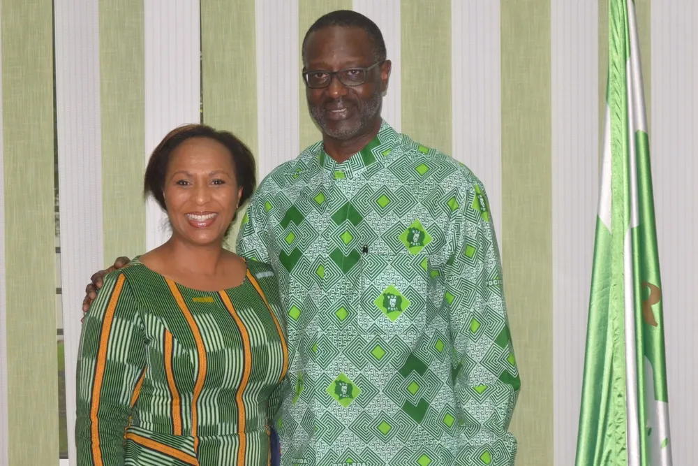 Yasmina Ouegnin et Thiam, président du PDCI