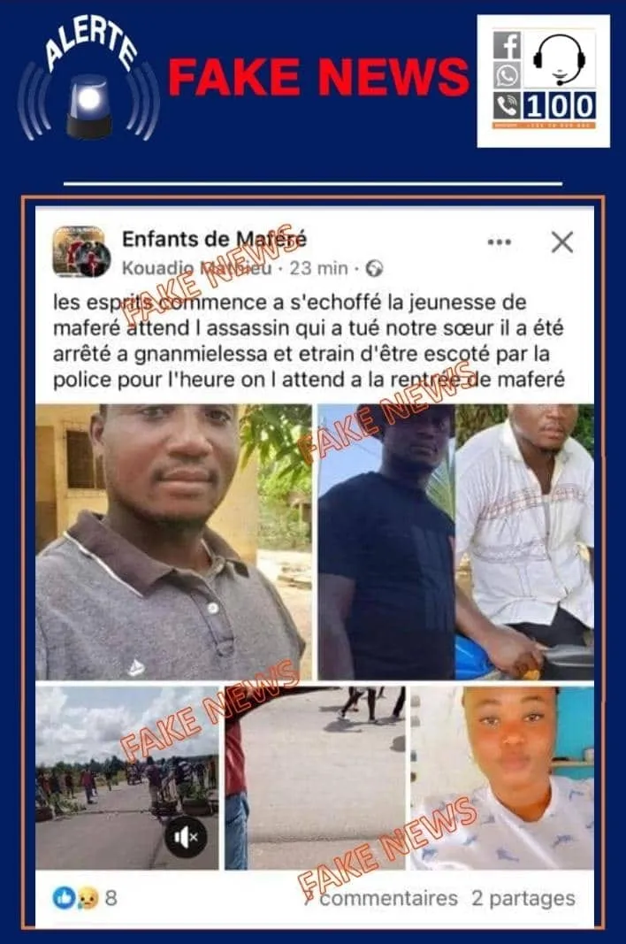 Affiche assassinat de dame B.O à Maféré