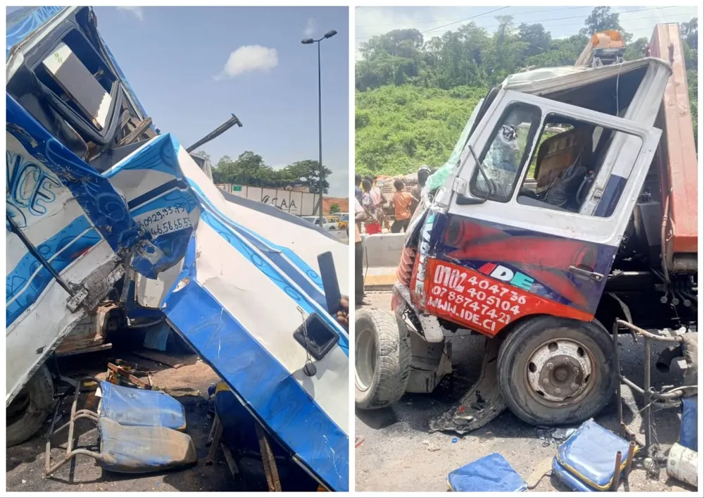 Accident spectaculaire sur la voie express Adjamé - Yopougon ce le 27 avril 2024
