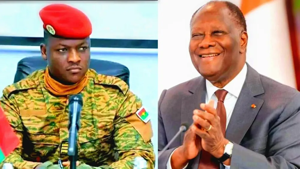 Capitaine Traoré, président Transition du Burkina et le président ivoirien Alassane Ouattara