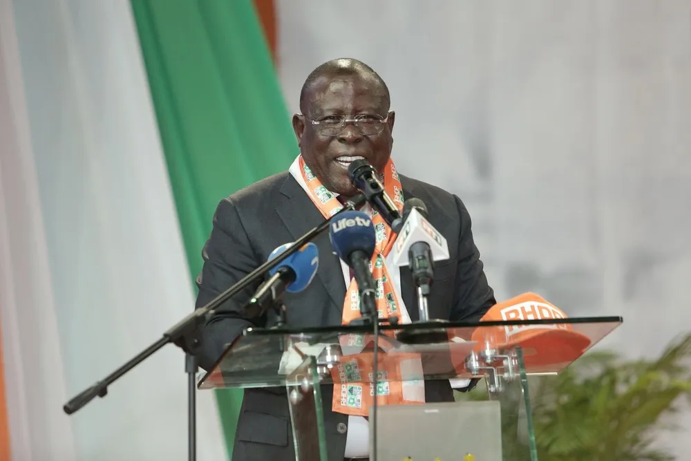 Cissé Bacongo le jeudi 11 avril 2024 lors de la 1er édition de la célébration du 11 avril 2011 par son parti le RHDP.