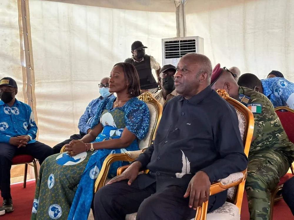 Laurent Gbagbo, Président du PPA-CI, et son épouse Nadiany Bamba
