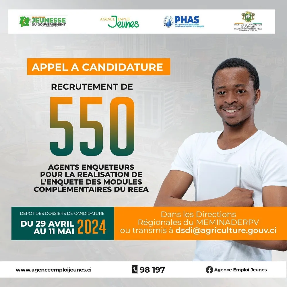 Recrutement de 550 agents enquêteurs