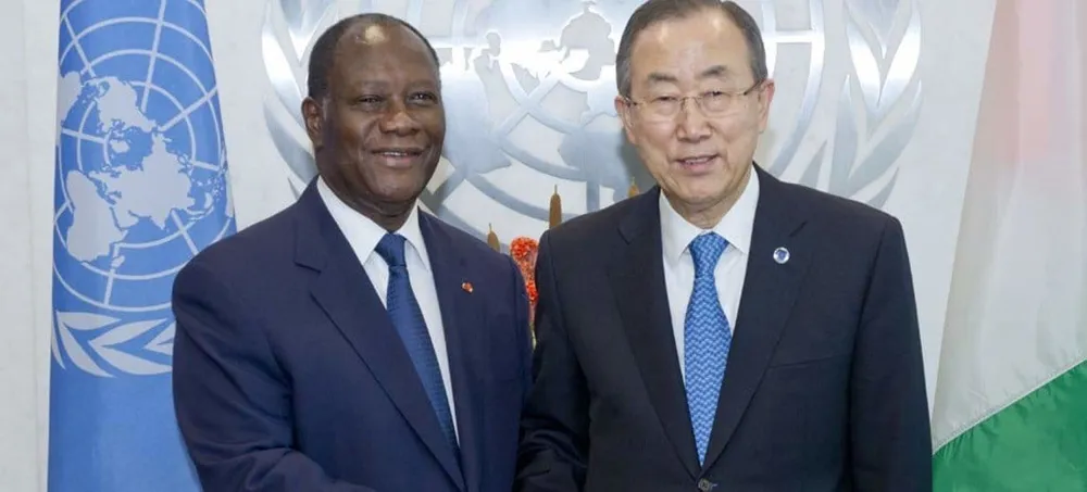 Le président Ouattara et l'ancien Secrétaire Général des Nations Unies, Ban Ki-Moon