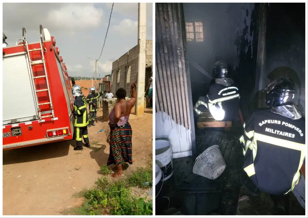 Incendie à Abobo Biabou 2, deux maisons détruites