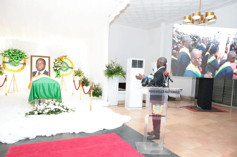 Adama Bictogo lors de la cérémonie d'hommage de l'Assemblée nationale à Henri Konan Bédié le 24 mai 2024