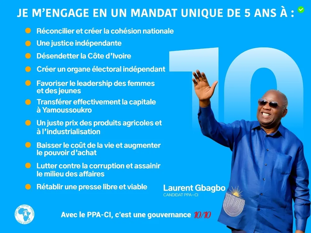 Les 10 engagements du Président Laurent Gbagbo