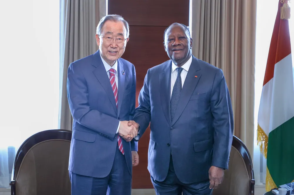 Alassane Ouattara échange à Séoul avec l’ancien SG de l'ONU, Ban Ki-moon le 3 juin 2024