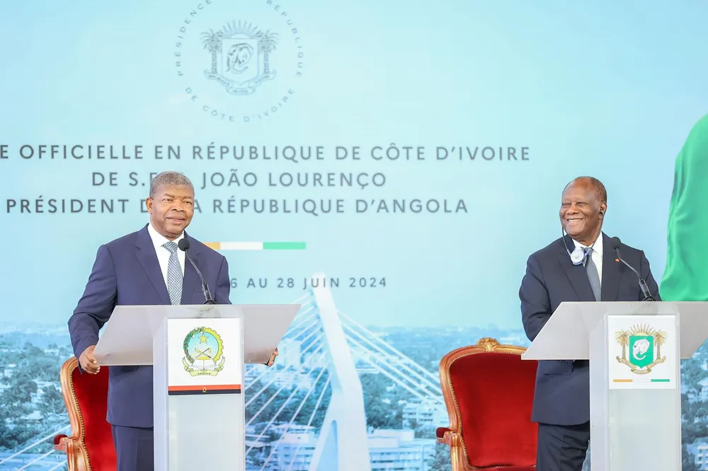 Alassane Ouattara et João Lourenço à Abidjan le 27 juin 2024
