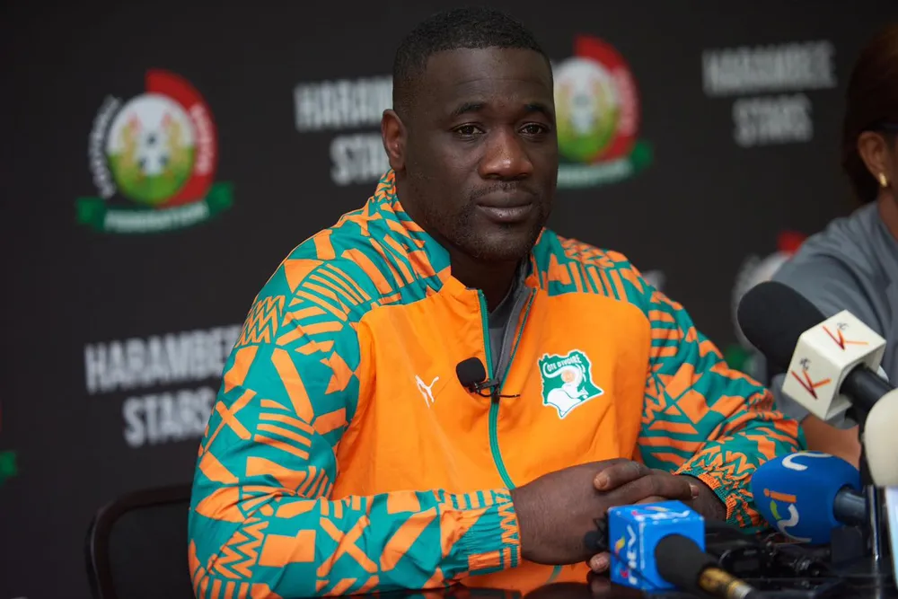 Emerse Faé en conférence de presse d'avant le match Kenya - Côte d'Ivoire le 11 juin 2024