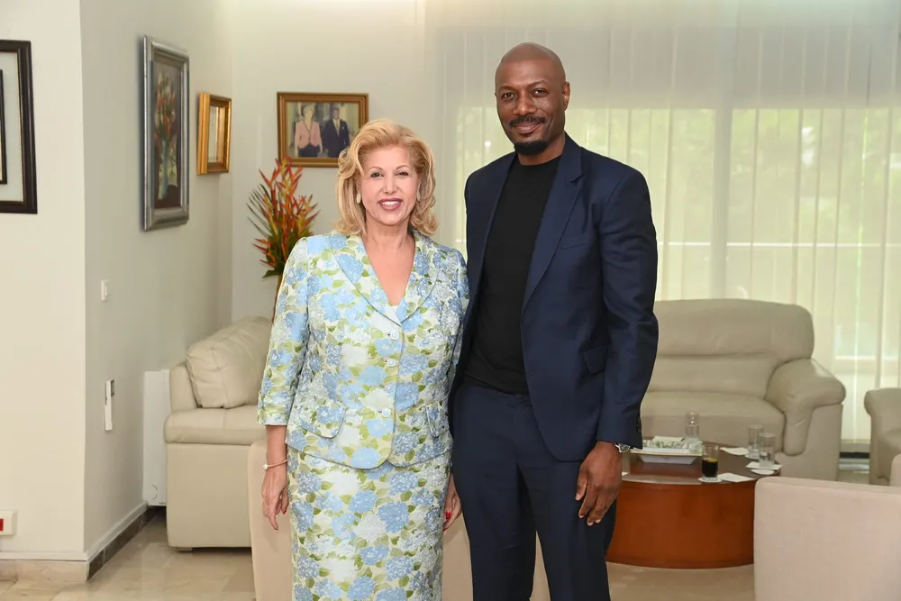 Harry Roselmack, le célèbre journaliste et réalisateur français chez Dominique Ouattara le 11 juin 2024