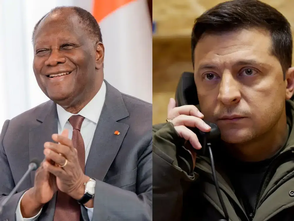 Le président Ouattara et Volodymyr Zelensky, président ukrainien