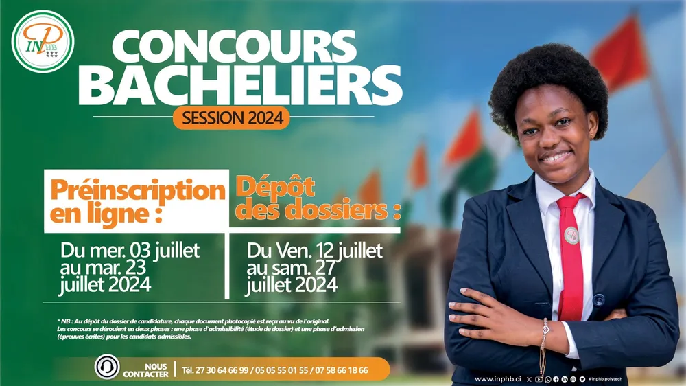 Affiche concours Bacheliers et BT INP-HB 2024