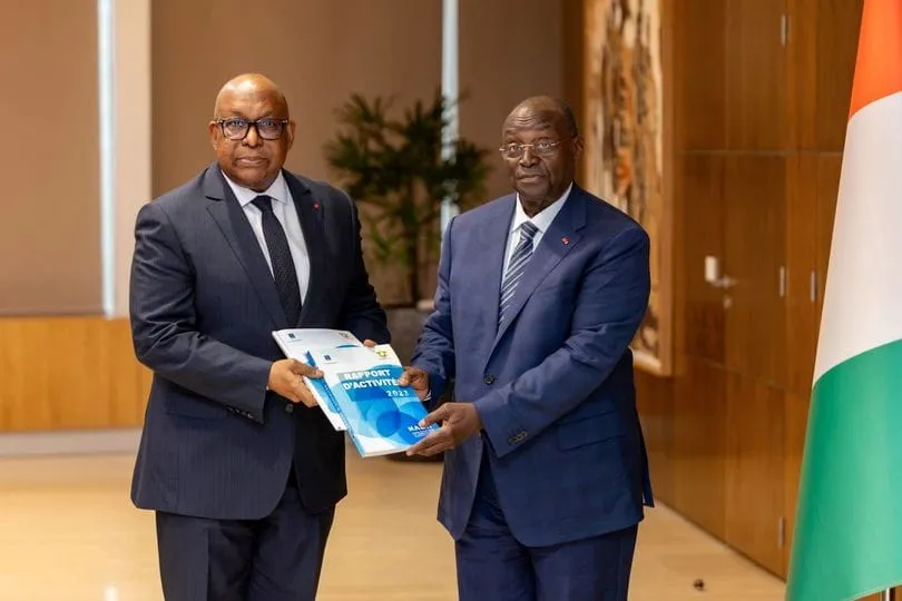 Tiémoko Meyliet Koné et le président de la HACA
