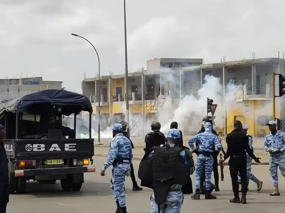 La police nationale lors d'un affrontement