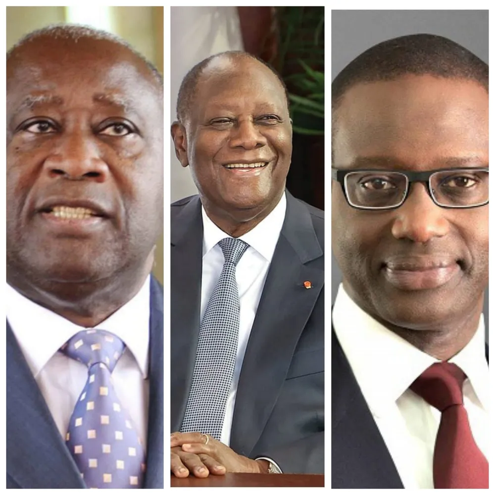 Laurent Gbagbo, Alassane Ouattara et Tidjane Thiam