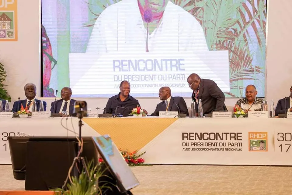 Réunion des coordinateurs régionaux du RHDP le 30 septembre 2024 à Abidjan