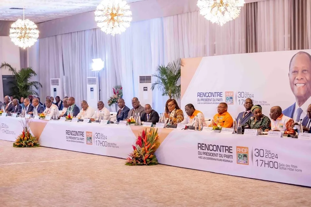Réunion des coordinateurs régionaux du RHDP le 30 septembre 2024 à Abidjan