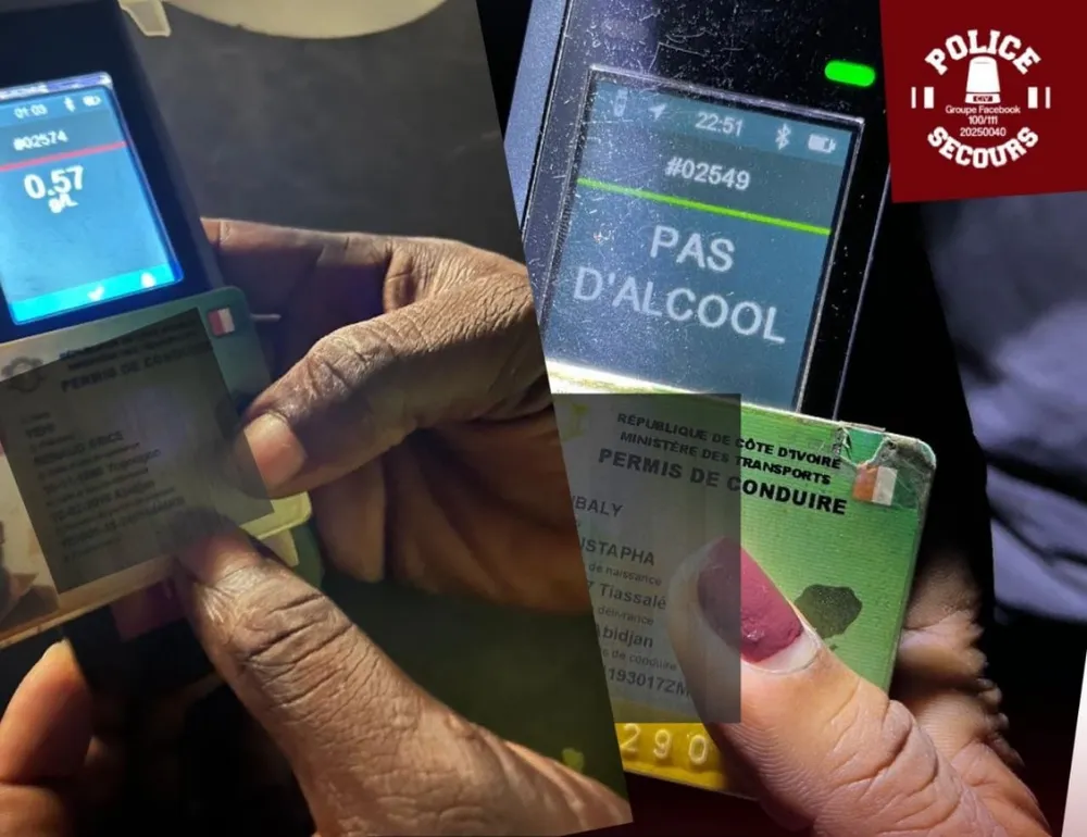 Test d'alcool à Abobo