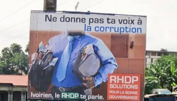 "Ne donne pas ta voix à la corruption" : le slogan de campagne du RHDP, en 2010, devenu un voeu pieux