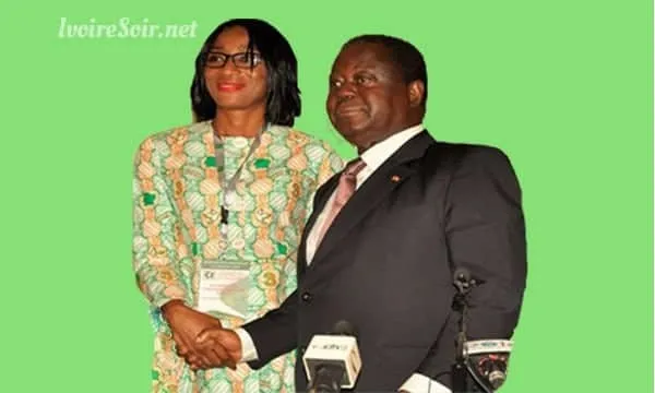 Henri Konan Bédié et sa directrice de la communication Djénébou Zongo-Diomandé