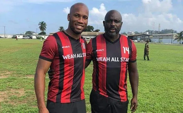 Didier Drogba et George Weah le samedi 28 juillet 2018