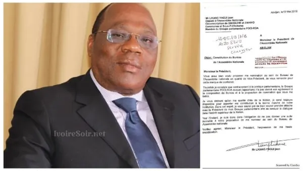 Nommé vice-président de l’Assemblée nationale de Côte d’Ivoire, Jean Likane Yagui du PDCI dit non à Amadou Soumahoro