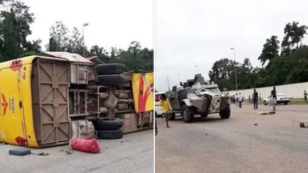 Yamoussoukro: un char militaire provoque un accident de la route et fait des blessés graves