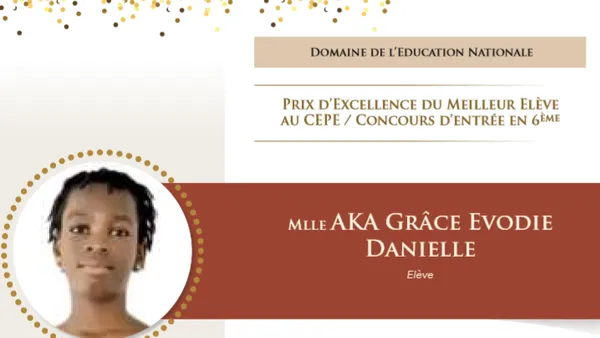 Côte d’Ivoire: voici le Prix  d’Excellence du Meilleur Élève au CEPE 2019
