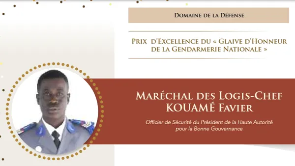 Côte d’Ivoire: voici le Prix  d’Excellence du « Glaive d’Honneur de la Gendarmerie Nationale » 2019