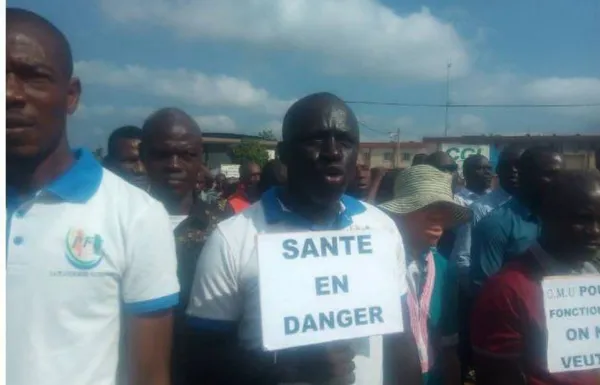 Arrimage CMU-MUGEFCI : marche de protestation des fonctionnaires à Gagnoa