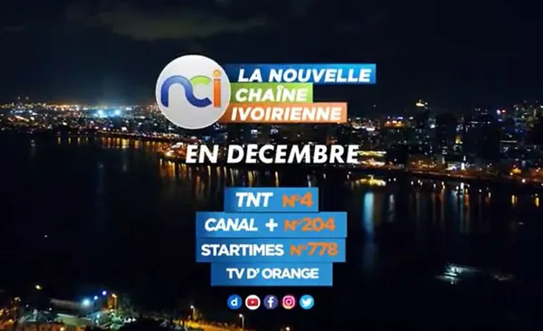 NCI, la Nouvelle Chaîne Ivoirienne  démarre ce jeudi 12 décembre 2019 à 18h40