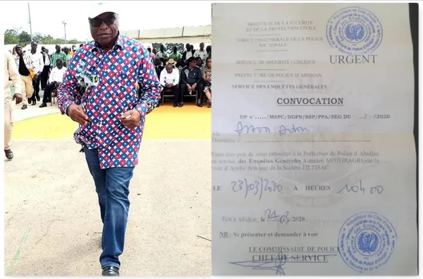 Assao Adou, convoqué par la préfecture de Police d’Abidjan