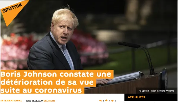 Boris Johnson constate une détérioration de sa vue suite au coronavirus – Actualité ivoirienne 26/05/2020