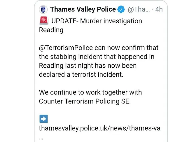 L’attaque à l’arme blanche au sud de l’Angleterre est un incident terroriste (police) – Actualités 21/06/2020