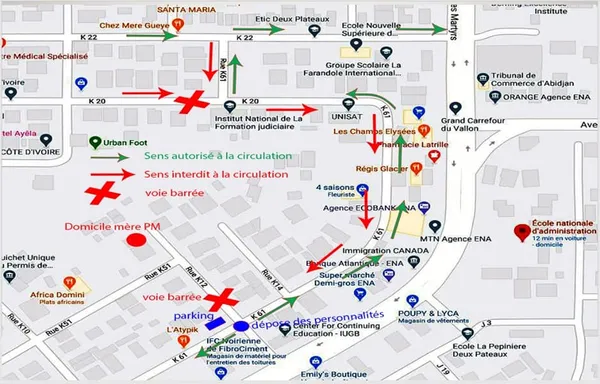 Décès de Gon, présentation des condoléances : des voies fermées à Abidjan, voici le plan de circulation