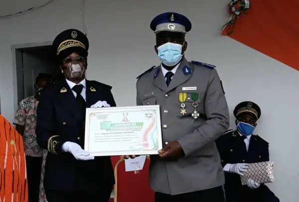 Commémorative du 60ème anniversaire de Côte d’Ivoire : le commandant de la brigade de gendarmerie de Niakara honoré