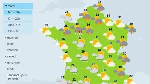Météo France : 45 départements mis en alerte orange