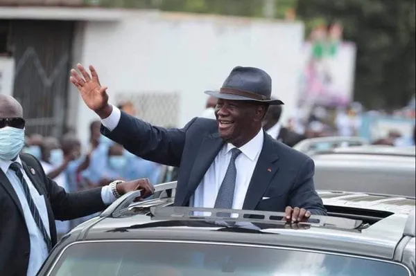 Ouattara à Abengourou le 22 octobre 2020 pour sa tournée de campagne