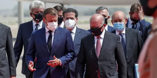 En Irak, Macron rencontre à Bagdad Barham Saleh et Mustafa al-Kadhimi
