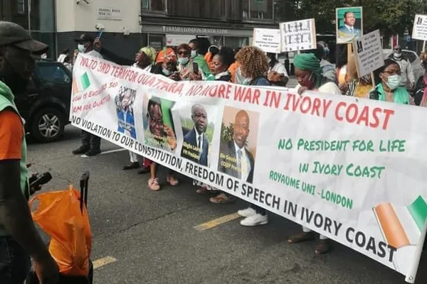 Manifestation contre le 3e mandat de Ouattara au Royaume-Uni ce 5 septembre 2020 : en images