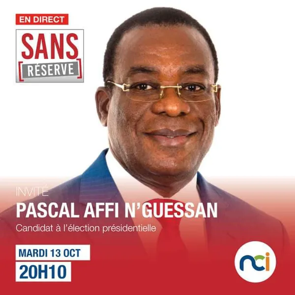 Suivez en direct : Affi N’Guessan dans Sans Réserve sur NCI